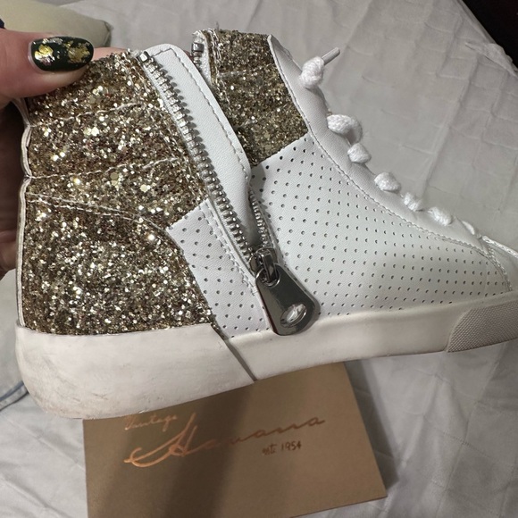 Vintage Havana Lester High Top Sneakers withh Gold Glitter - Picture 7 of 9